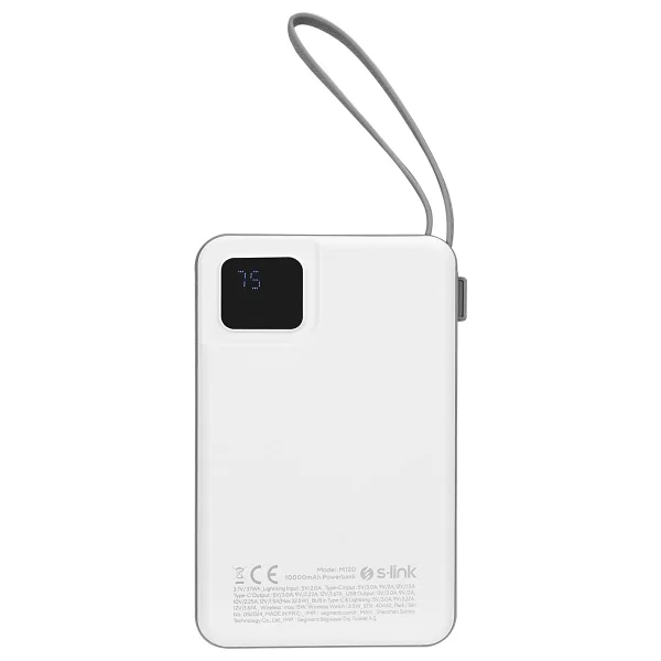 S-link M120 Beyaz 10000 mAh Kablosuz Powerbank - Görsel 6