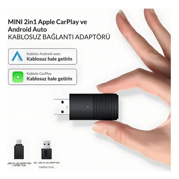 Dark Mini Pro Duo 2in1 Kablosuz Carplay Adaptörü - Görsel 10