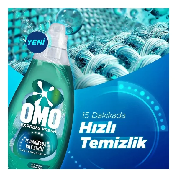 Omo Express Fresh Kötü Koku Karşıtı Beyazlar Ve Renkliler İçin Sıvı Deterjan 1.48 Lt 3'lü - Görsel 4