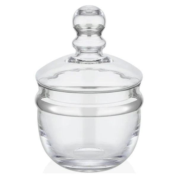 Decorium Dalia Platin Yaldızlı 21,4 Cm Kapaklı Cam Şekerlik 9-01140066 - Görsel 2