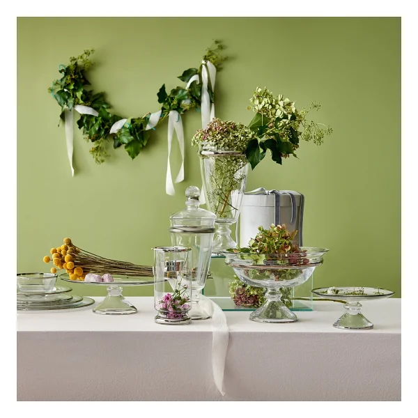 Decorium Dalia Platin Yaldızlı 21,4 Cm Kapaklı Cam Şekerlik 9-01140066 - Görsel 5