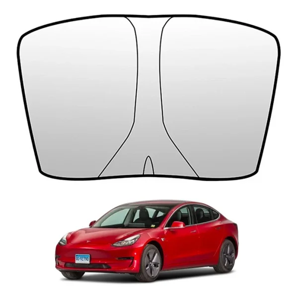 Ally Tesla Model Y Model 3,Togg, Ioniq 5 Için Ön Cam Güneşliği Katlanır Ön Pencere Güneşlik - Görsel 2