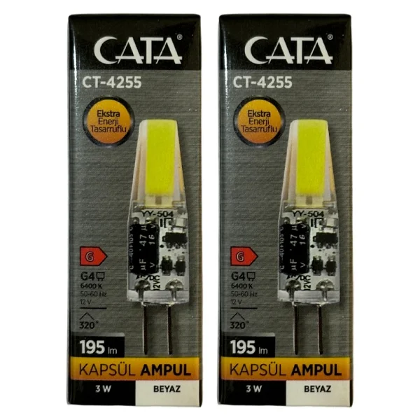 Cata Ct-4255 Beyaz Işık 3 W G4 2'li Kapsül LED Ampul - Görsel 6