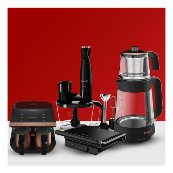 Arçelik Küçük Ev Aletleri 4lü Set Cm 6964 S - Tm 6046 Cs - Rhb 6050 S - Tkm 9961 B - Altın - Görsel 6