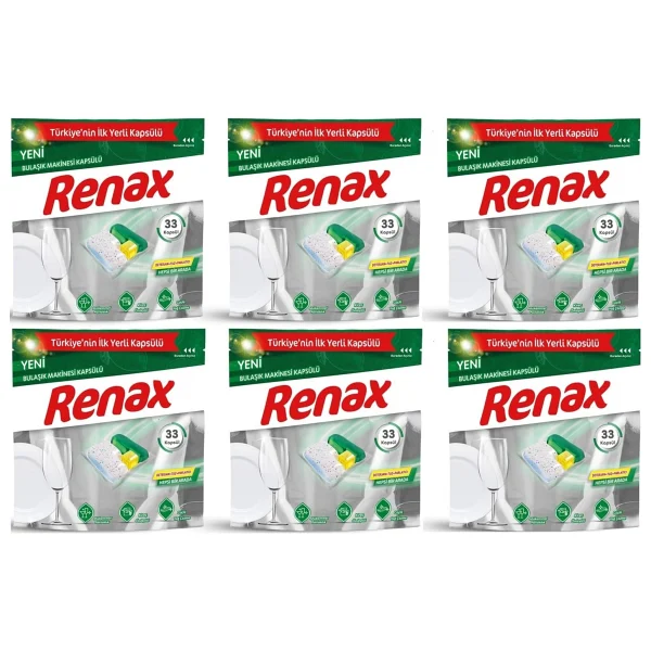 Renax Hepsi Bir Arada Bulaşık Makinesi Tableti 33'lü 6 Adet - Görsel 2
