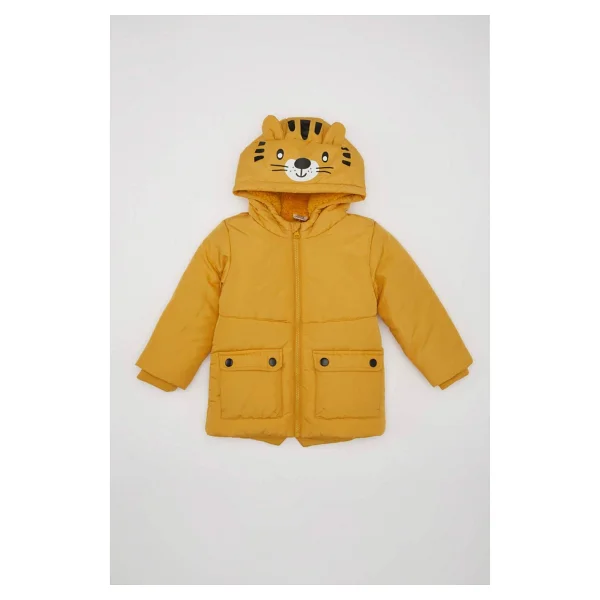Defacto C7761a524wn Peluş Astarlı Kapüşonlu Erkek Bebek Şişme Mont - Görsel 8