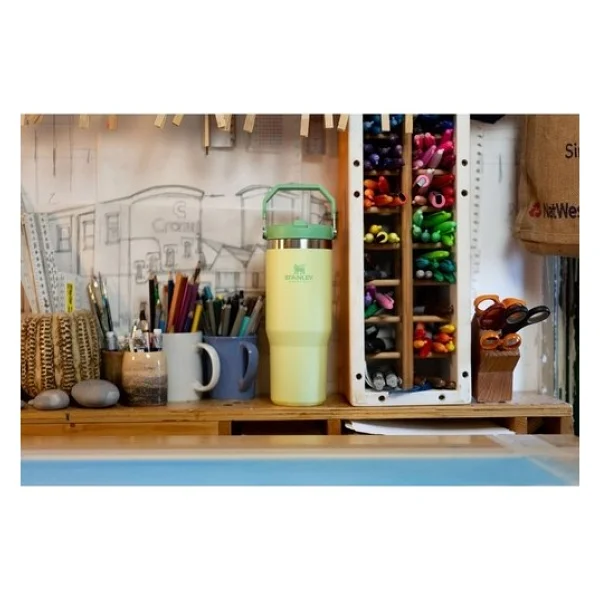 Stanley The Iceflow Flip Straw Açık Yeşil 0.89 Lt Pipetli Termos Bardak - Görsel 5