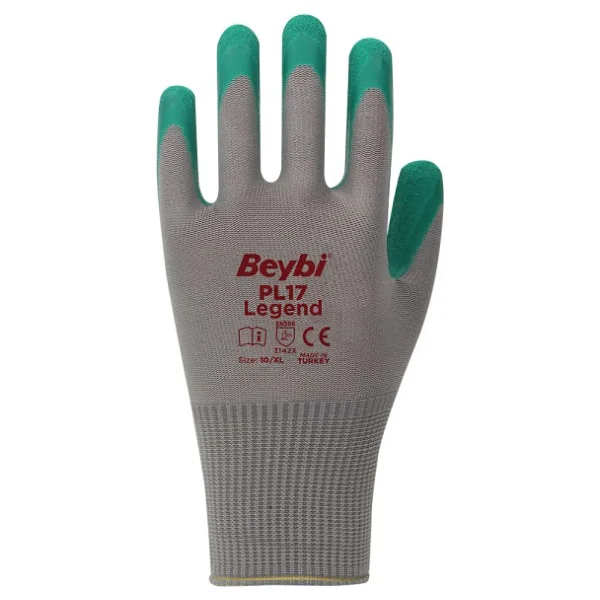 Beybi PL17 Legend Polyester Örme Lateks 10 Numara 12 Çift İş Eldiveni - Görsel 6