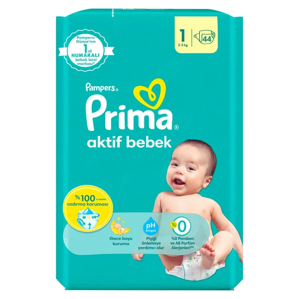 Prima Aktif 1 Numara Yenidoğan 44'lü Bebek Bezi - Görsel 4