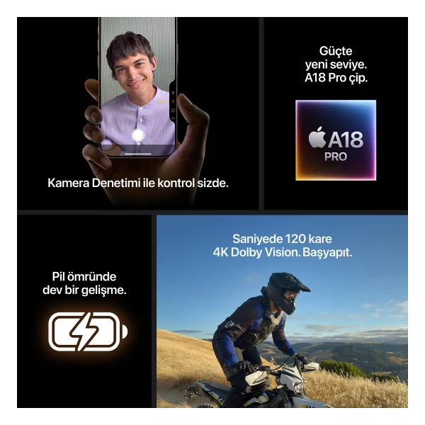 iPhone 16 Pro Max 256 GB Beyaz Titanyum - Görsel 7