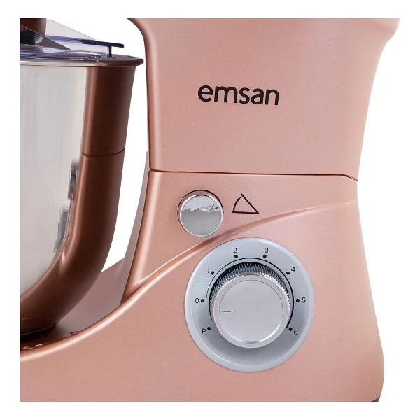 Emsan 5 Litre Paslanmaz Çelik Hazne 6 Kademe Hız Kontrolü 1300w Premium Stand Mikser Mutfak Şefi, Onerous Mutfak Tartısı Hediye - Kırmızı - Görsel 5