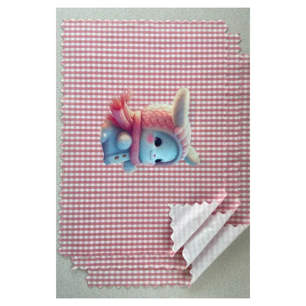 Montefair Yıkanabilir Karakterli Ilkokul Ve Okul Öncesi Beslenme Örtüsü Beslenme Bezi 3 Adet 35 X 50 Cm - Pembe - Beyaz - Görsel 3