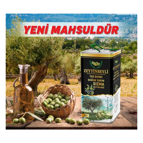 Zeytinbeyli 15 Litre Zeytinbeyli Natürel Sızma Soğuk Sıkım Taş Baskı Zeytinyağı - 15 lt - Görsel 3