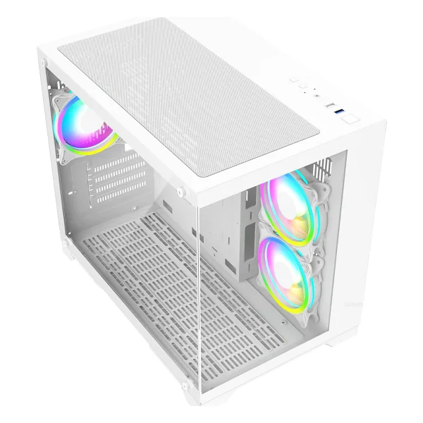 Revenge Nova RGB 3 Fanlı Beyaz Micro Atx Oyuncu Kasası - Görsel 4