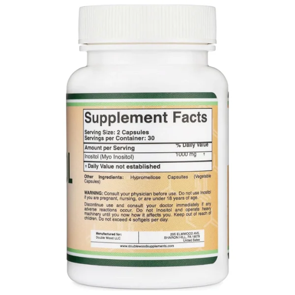 Double Wood Inositol 1000 Mg 60 Kapsül - Görsel 3