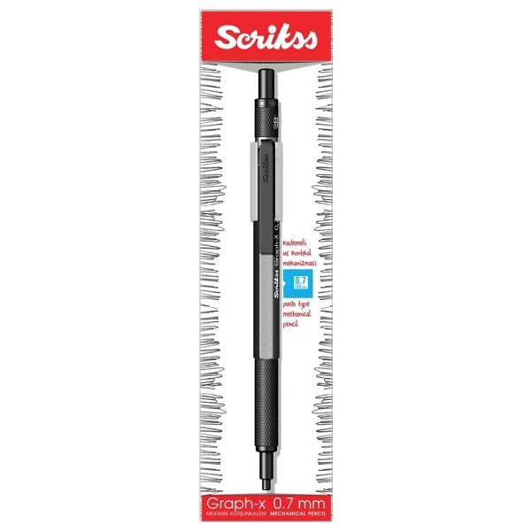 Scrikss Graph-X Antrasit 0.7 Mm Versatil Uçlu Kalem - Görsel 3