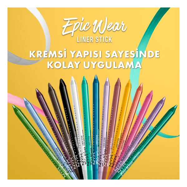 Nyx Professional Makeup Epic Wear Liner Sticks Göz Kalemi - Emerald Cut - Yeşil - Görsel 4