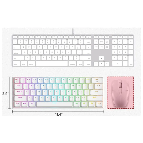 Redragon Draconic K530 Pro Beyaz RGB %60 Tkl Brown Switch Kablosuz Mekanik Oyuncu Klavyesi - Görsel 5