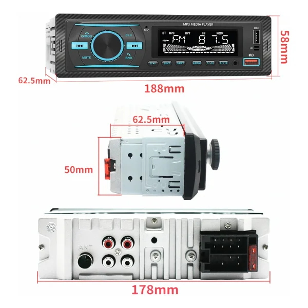 Premio Kac38 4x55 W Bluetooth Oto Teyp - Görsel 3