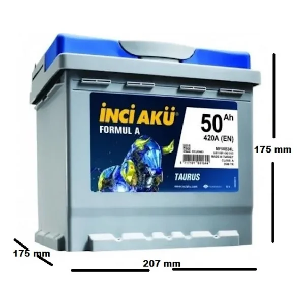 İnci Formul A Taurus 12 V 50 Ah 420 A En Akü - Görsel 2