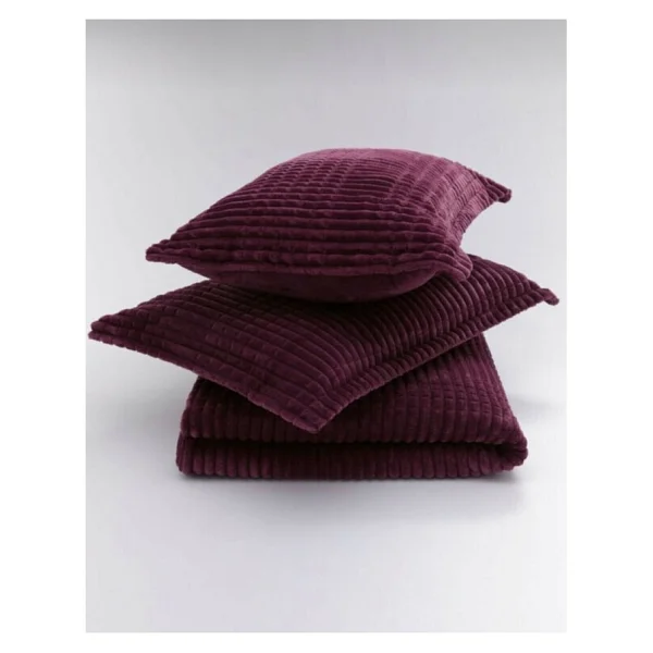 Merinos Modern Line 3 Parça Battaniye Seti Cherry Renk - Görsel 4