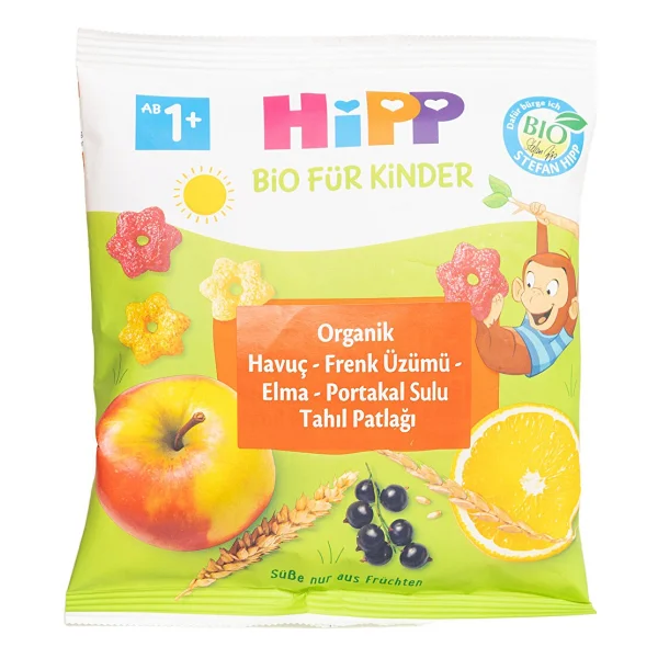 Hipp Organik Havuçlu Frenk Üzümlü Elmalı Portakallı Tahıl Patlağı - Görsel 4