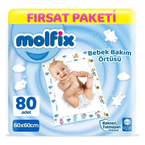 Molfix 10'lu 8 Paket Bebek Bakım Örtüsü - Görsel 5