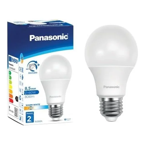 Panasonic Sarı Işık Dimmerli 8.5 W-60 W E27 LED Ampul - Görsel 2
