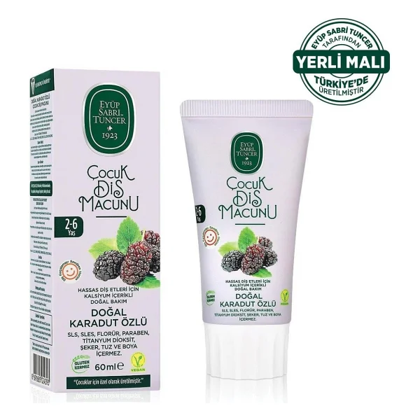 Eyüp Sabri Tuncer Doğal Karadut Özlü 2-6 Yaş 60 Ml Florürsüz Çocuk Diş Macunu - Görsel 7