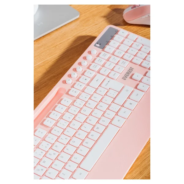 Everest Km-9676 Pembe Kablosuz Klavye Mouse Seti - Görsel 2