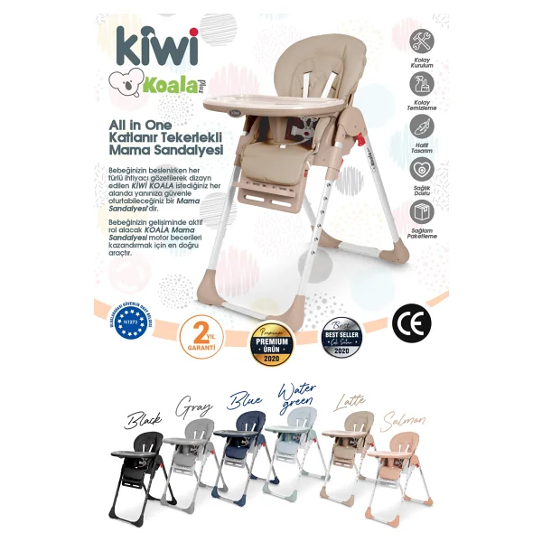 Kiwi Safe & Comfort Koala All İn One Mama Sandalyesi - Görsel 3