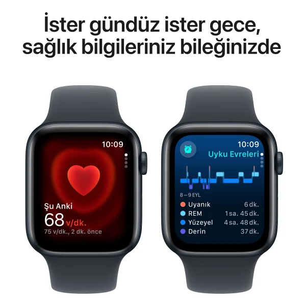 Apple Watch Se 2 2023 GPS + Cellular 40mm Gece Yarısı Alüminyum Kasa Ve Gece Yarısı Spor Kordon Akıllı Saat - Görsel 5