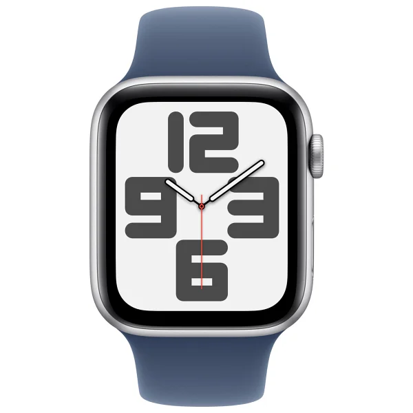 Apple Watch Se 2 2023 GPS + Cellular 44mm Gümüş Rengi Alüminyum Kasa Ve Kot Rengi Spor Kordon Akıllı Saat - Görsel 2