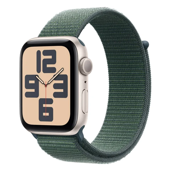 Apple Watch Se 2 2023 GPS + Cellular 44mm Yıldız Işığı Alüminyum Kasa Ve Göl Yeşili Spor Loop Kordon Akıllı Saat - Görsel 8