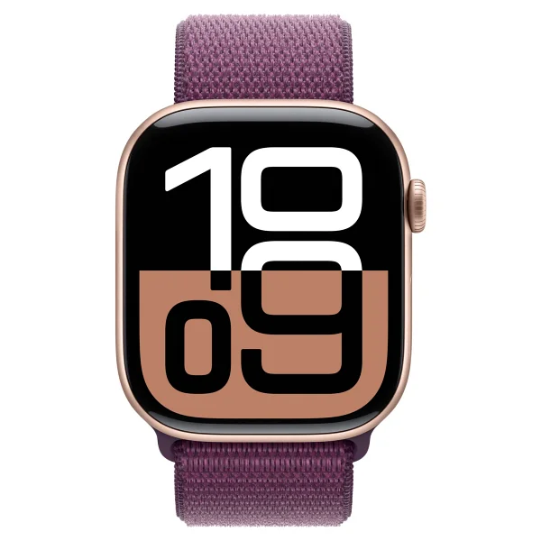 Apple Watch Series 10 GPS + Cellular 42mm Roze Altın Rengi Alüminyum Kasa Ve Kırmızı Erik Spor Loop Akıllı Saat - Görsel 2