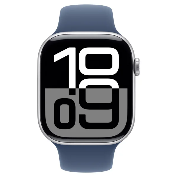 Apple Watch Series 10 GPS 46mm Gümüş Rengi Alüminyum Kasa Ve Kot Rengi Spor Kordon Akıllı Saat - Görsel 2