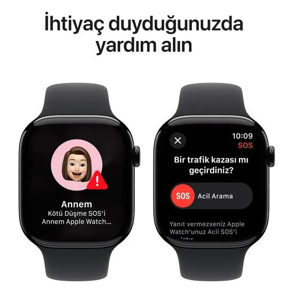 Apple Watch Series 10 GPS 46mm Simsiyah Alüminyum Kasa Ve Siyah Spor Kordon Akıllı Saat - Görsel 6