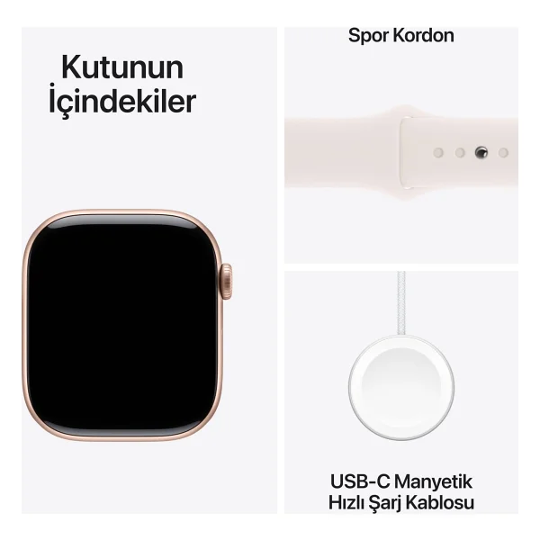 Apple Watch Series 10 GPS + Cellular 46mm Alüminyum Kasa Spor Kordon Akıllı Saat - Görsel 9