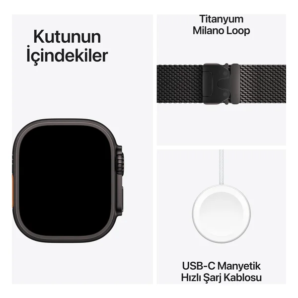 Apple Watch Ultra 2 GPS + Cellular 49mm Siyah Titanyum Kasa Akıllı Saat - Görsel 9