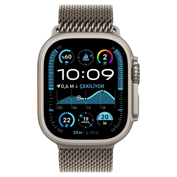 Apple Watch Ultra 2 GPS + Cellular 49mm Natürel Titanyum Kasa Ve Natürel Titanyum Milano Loop Kordon Akıllı Saat - Görsel 2