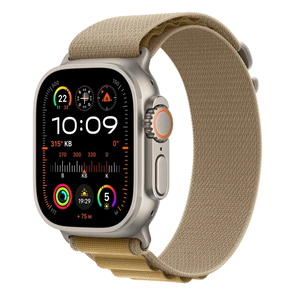 Apple Watch Ultra 2 GPS + Cellular 49mm Natürel Titanyum Kasa Ve Uçuk Kahve Alpine Loop Kordon Akıllı Saat - Görsel 10
