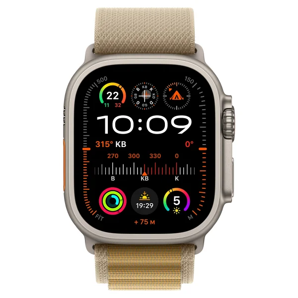 Apple Watch Ultra 2 GPS + Cellular 49mm Natürel Titanyum Kasa Ve Uçuk Kahve Alpine Loop Kordon Akıllı Saat - Görsel 2