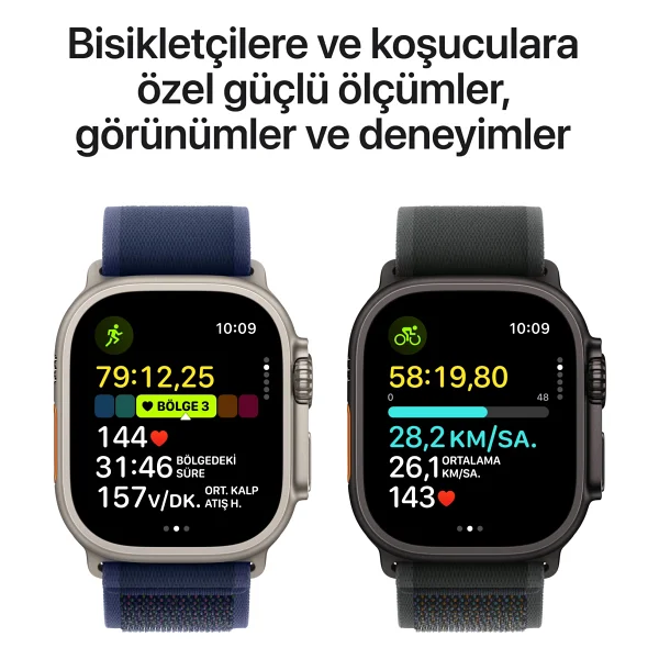 Apple Watch Ultra 2 GPS + Cellular 49mm Natürel Titanyum Kasa Ve Uçuk Kahve Alpine Loop Kordon Akıllı Saat - Görsel 4