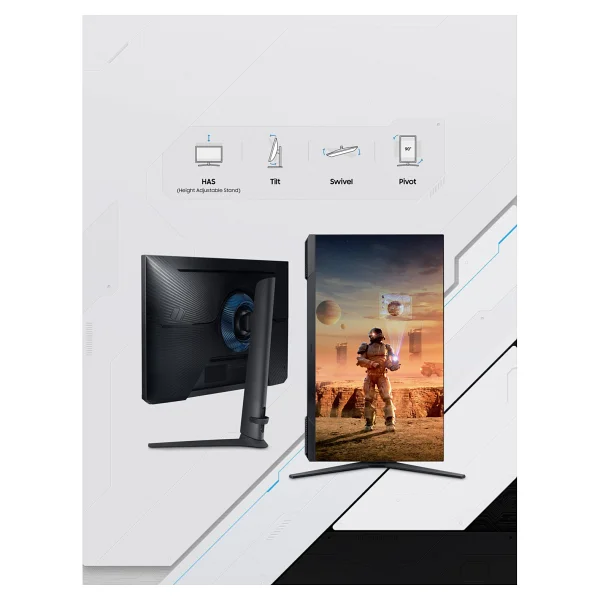 Samsung Odyssey G3 Ls24ag300nrxuf 24" 1 Ms Full HD Pivot 144 Hz Oyuncu Monitörü - Görsel 3