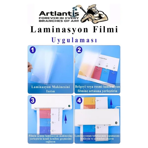 Laminasyon Filmi Parlak A4 100 Lü 1 Paket 125 Mikron Laminasyon Kaplama Pvc Kaplama Poşeti 100 Adet - Görsel 2