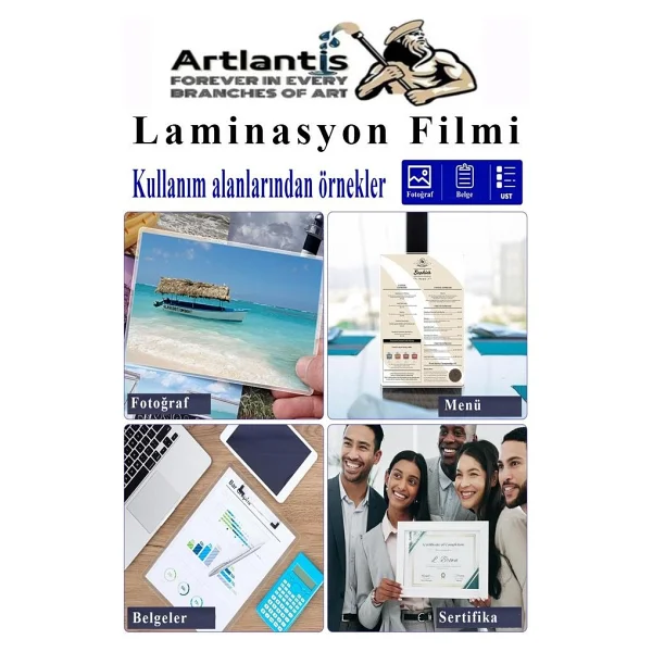 Laminasyon Filmi Parlak A4 100 Lü 1 Paket 125 Mikron Laminasyon Kaplama Pvc Kaplama Poşeti 100 Adet - Görsel 5
