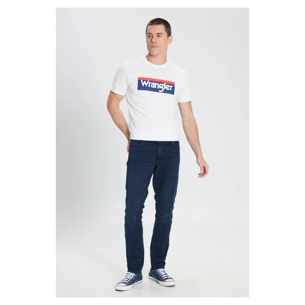 Wrangler Slim Fit Dar Kesim Düşük Bel Taşlamalı Gri Esnek Larston Jean Denim Kot Pantolon - Lacivert - Görsel 8