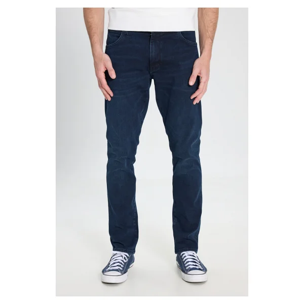 Wrangler Slim Fit Dar Kesim Düşük Bel Taşlamalı Gri Esnek Larston Jean Denim Kot Pantolon - Lacivert - Görsel 3