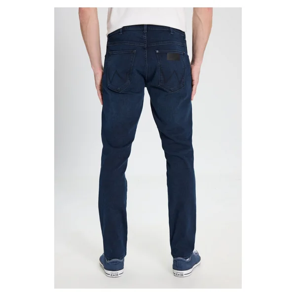 Wrangler Slim Fit Dar Kesim Düşük Bel Taşlamalı Gri Esnek Larston Jean Denim Kot Pantolon - Lacivert - Görsel 5