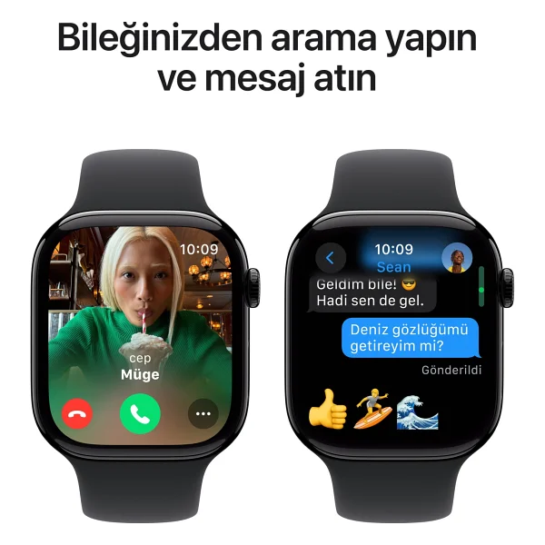 Apple Watch Series 10 GPS 42mm Simsiyah Alüminyum Kasa Ve Siyah Spor Kordon Akıllı Saat - Görsel 7
